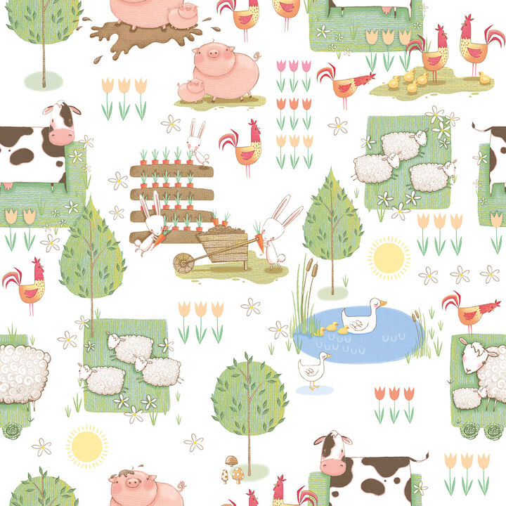 Tiny Tots 2 Farmland Multi-coloured Wallpaper G78377