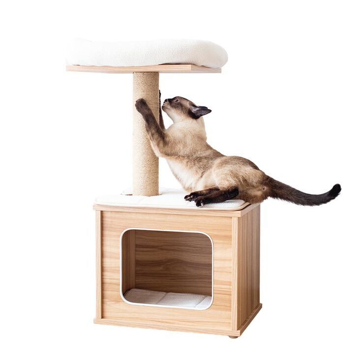 Catry Cedar 3-Level 29.7" Cat Tree for Small Cats & Kittens with Replaceable Parts