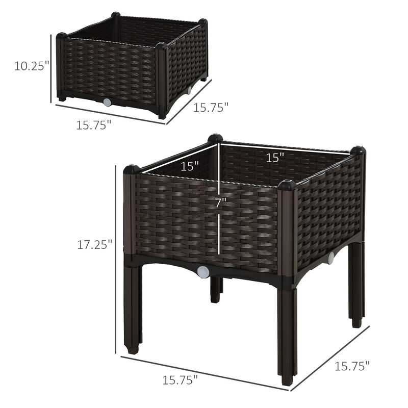 Hivvago Self-Watering Raised Garden Bed 2-Piece Planter Set image number 2