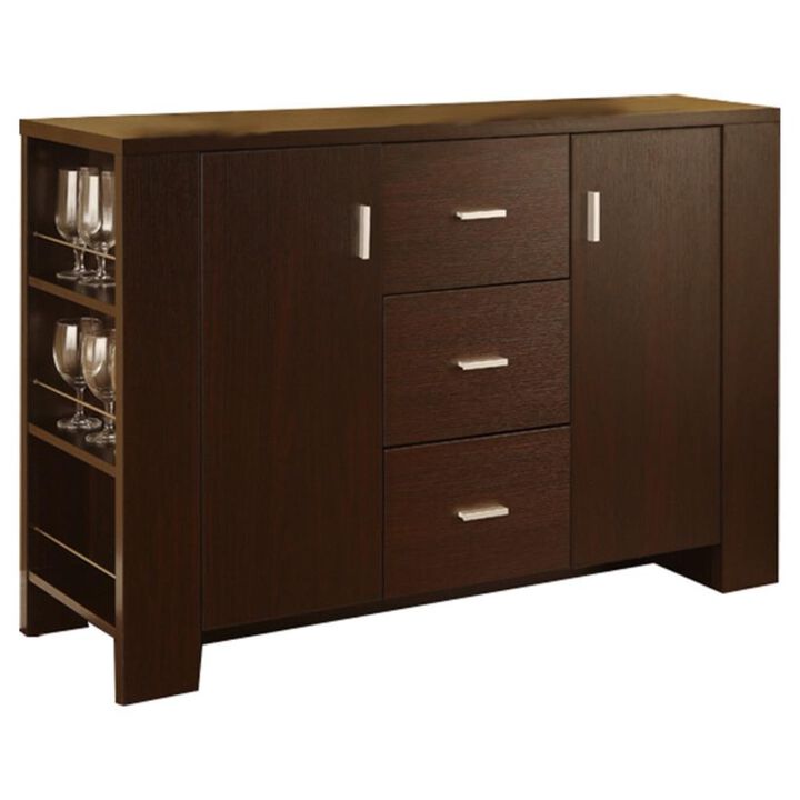 Hivvago Modern Dining Buffet Sideboard Server in Cappuccino Finish