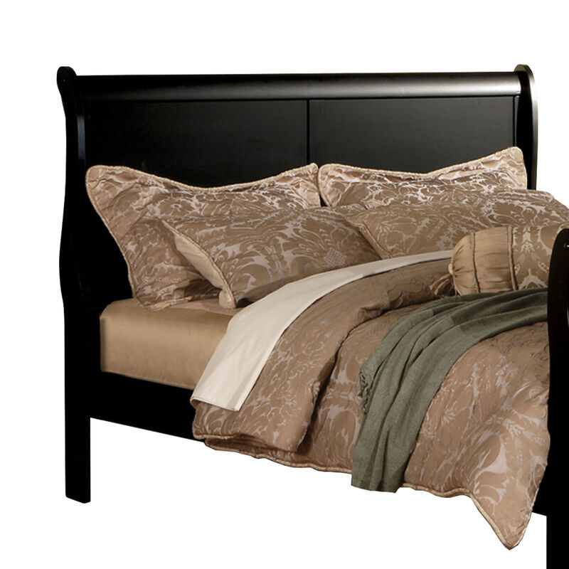 Louis Philippe III Queen Bed, Black