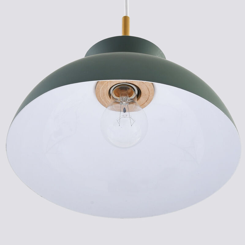 11" Modern Green Dome Pendant Light with Adjustable Cord for Bedroom, Kitchen Island or Living Room image number 8