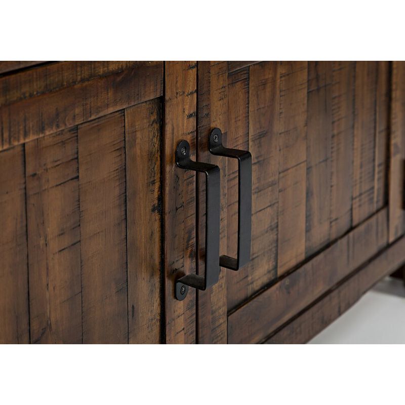 Jofran Cannon Valley Rustic Industrial Brown 72 Table + 6 Upholstered Dining Chairs