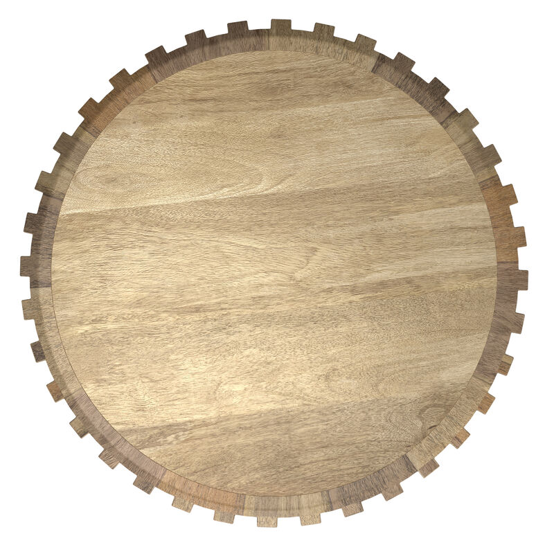 Lyall 16 inch Wide Solid Mango Contemporary End Table in Natural, Assembled
