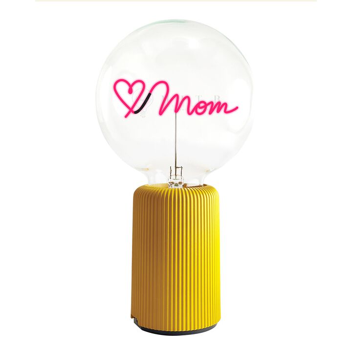 Bulb LOVE MOM Red with Base Table Lamp PORTABLE Pop