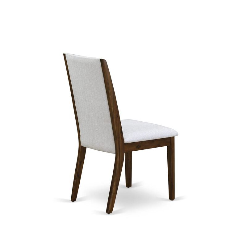 East West Furniture 5-pc wood dining table set with Chair&rsquo;s Legs and Modern Gray Linen Fabric