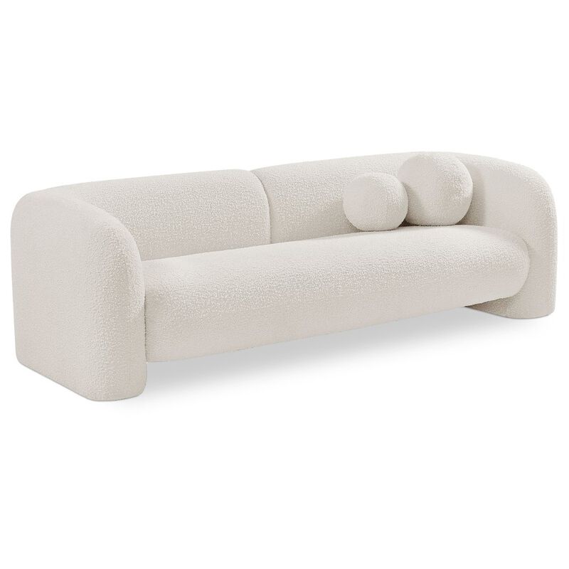 Meridian Furniture Emory Cream Boucle Fabric Sofa