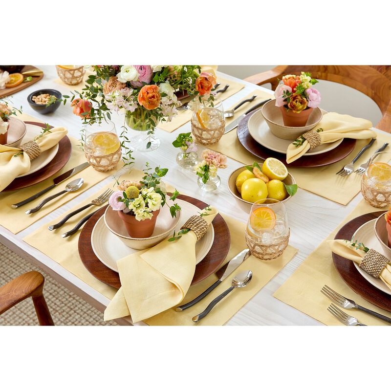 Solino Home Fete 100% Linen Placemats &ndash; Set of 4, 14 x 19 in, Machine Washable, Holiday and Everyday Dining
