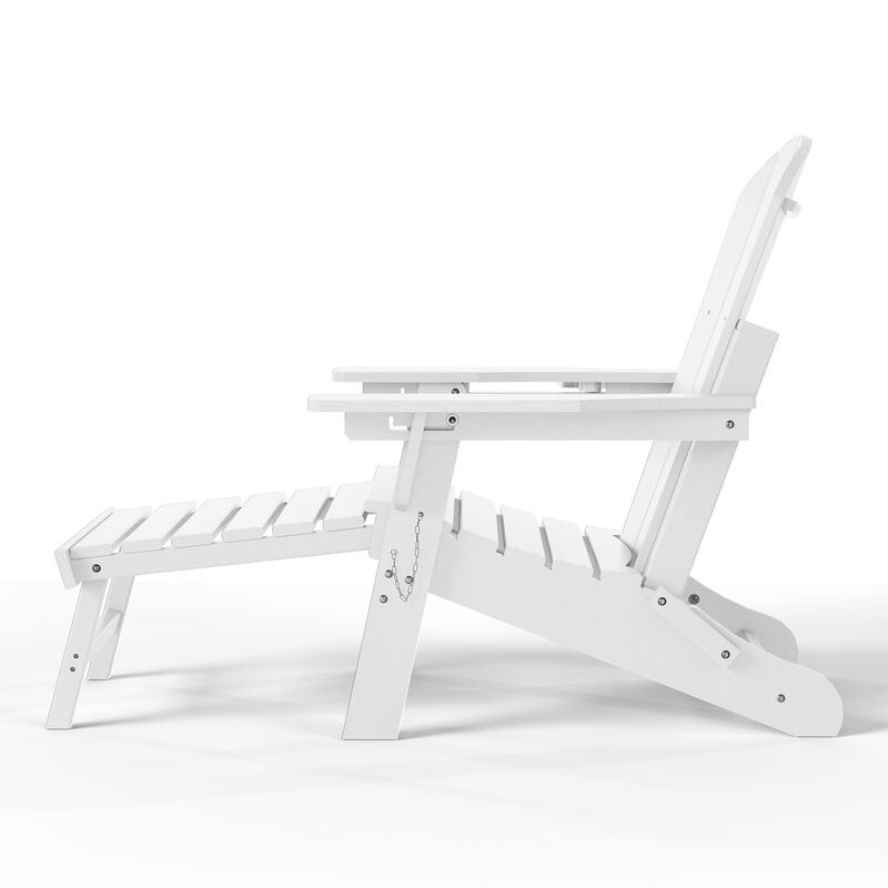 WestinTrends Folding Adjustable Adirondack Chair with Retractable Ottoman and Cup Holder image number 4