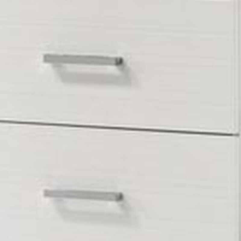 Nightstand with 2 Drawers and Bar Handle, White - Benzara