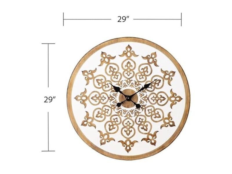 Moravelle Transitional White Finish Wall Clock Living Room Decor image number 2