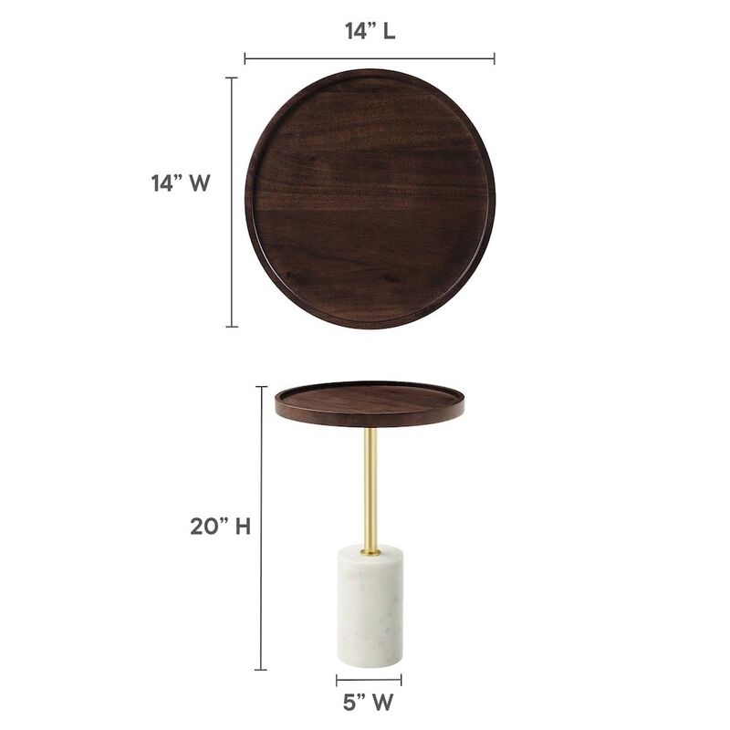 Amina Round Acacia Wood Side Table image number 2