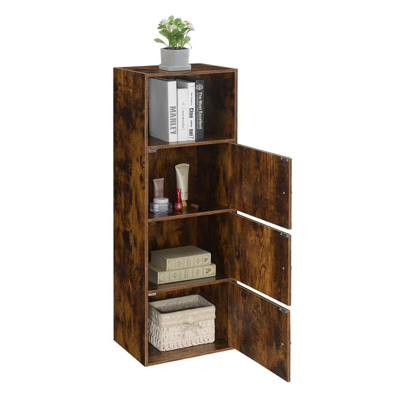 Convenience Concepts Xtra Storage 3 Door Cabinet with Shelf, Brown