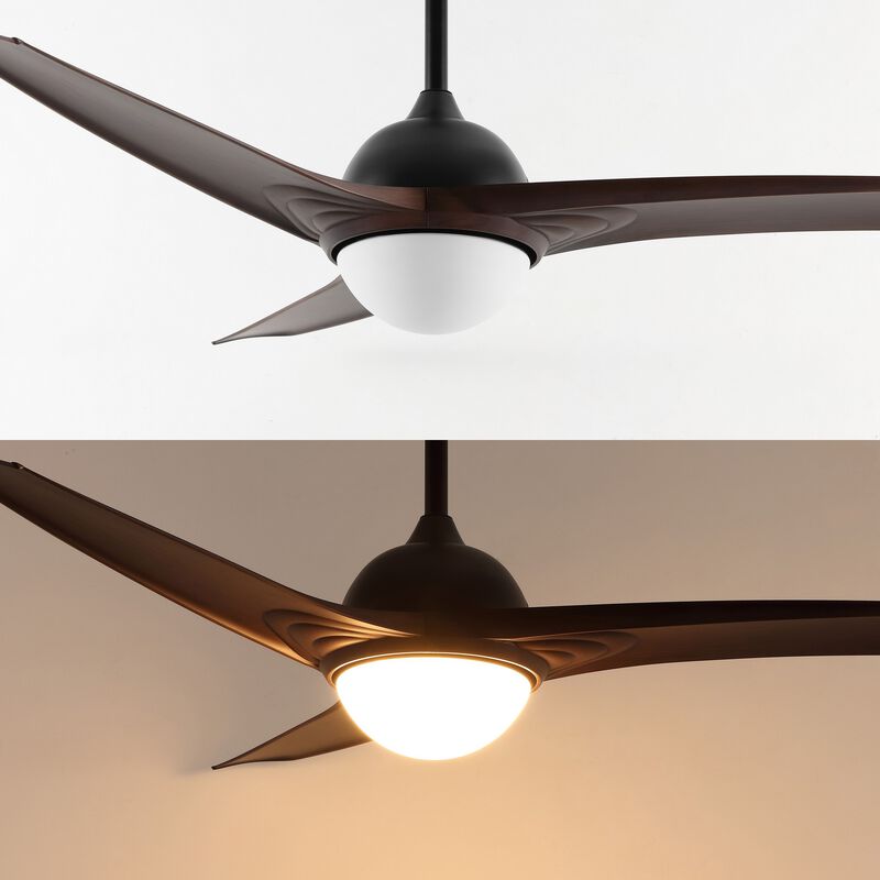 Sully Contemporary Industrial Iron/Plastic Integrated LED Ceiling Fan