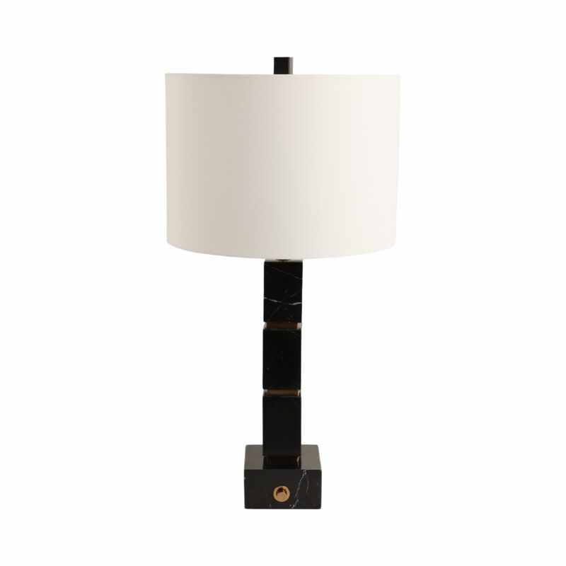 27x14" Stacked Marble Cubes Lamp Base Switch,black image number 0