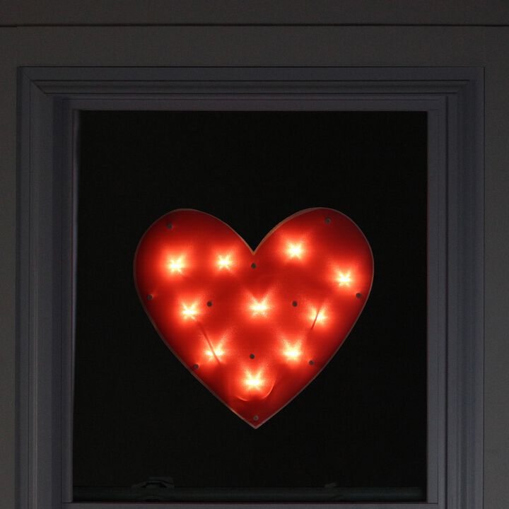 14.25" Lighted Red Heart Valentine's Day Window Silhouette Decoration