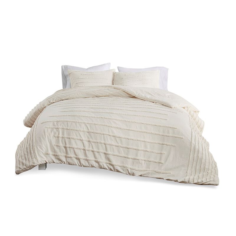 Gracie Mills Sotelo Modern Cotton Chenille Duvet Cover Set