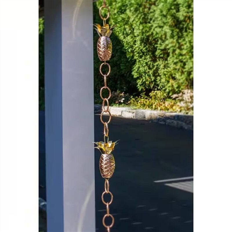 Copper Pineapple Rain Chain Gutter Downspout for Decorative Water Flow For Outdoor image number 4