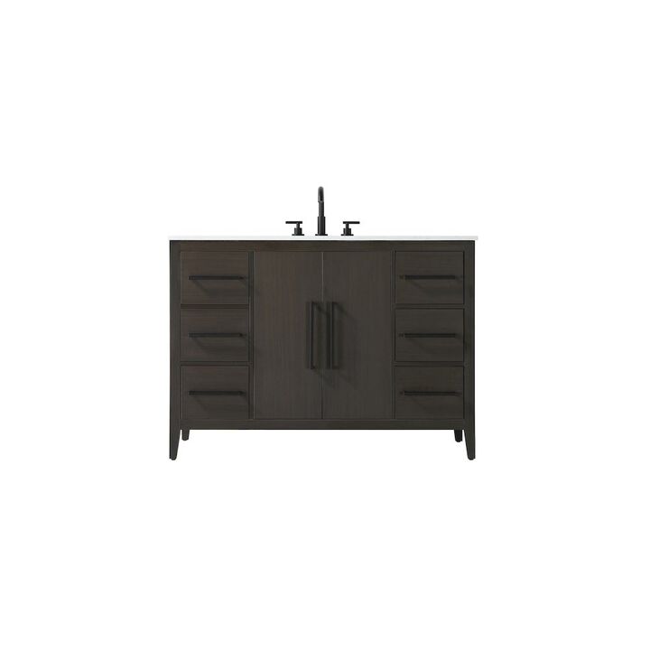 Elegant Kitchen and Bath 48 Inch Single Bathroom Vanity In Mocha Brown