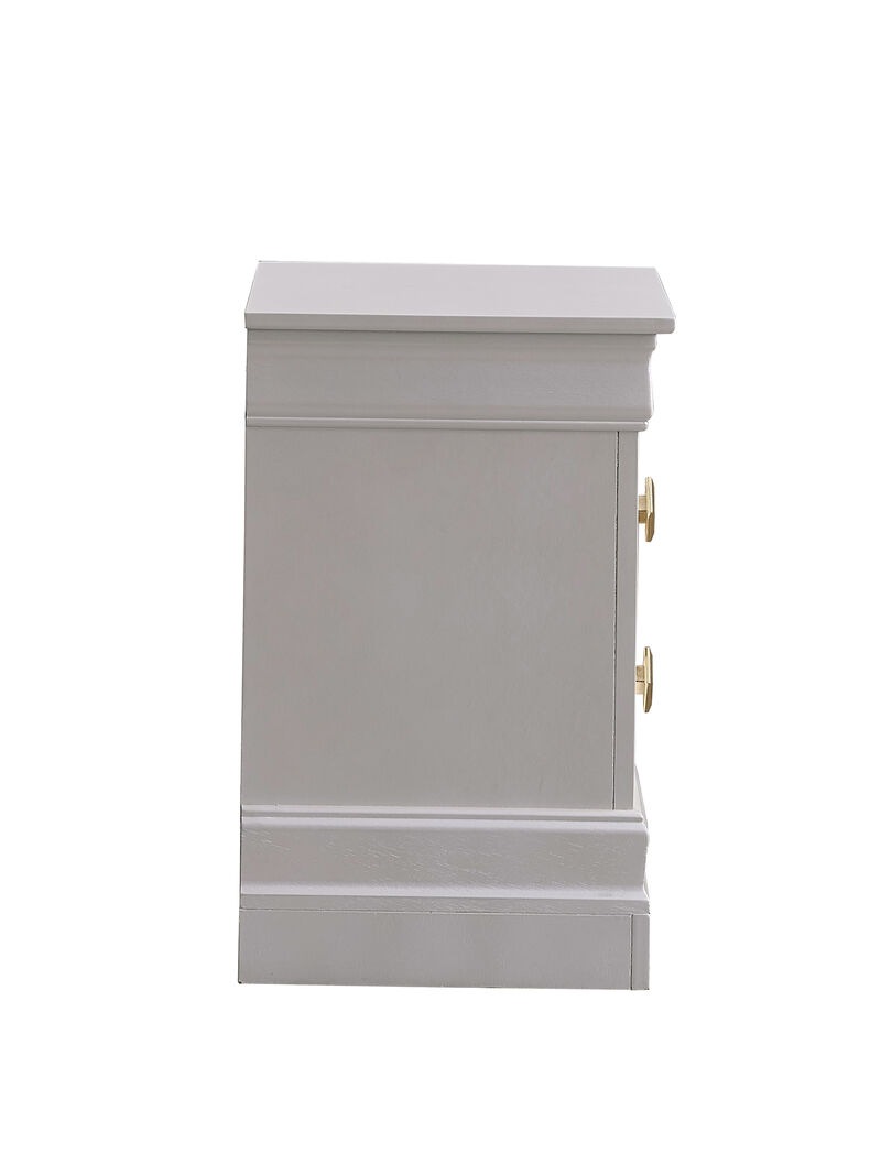 Veron Pearl White 2-Drawer 21 in. W NIghtstand