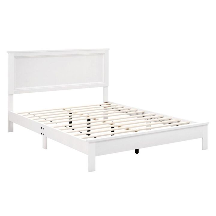 Hivvago Queen Size Bed Frame Platform Slat High Headboard Bedroom with Rubber Wood Leg