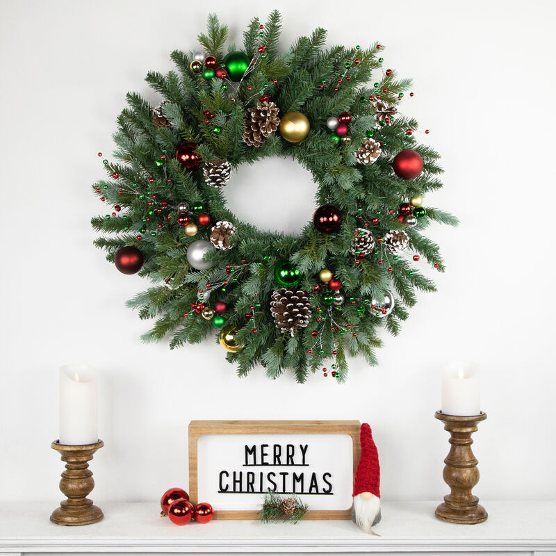 6.75" Traditional Colors Shatterproof Ball Ornament Christmas Pick image number 2
