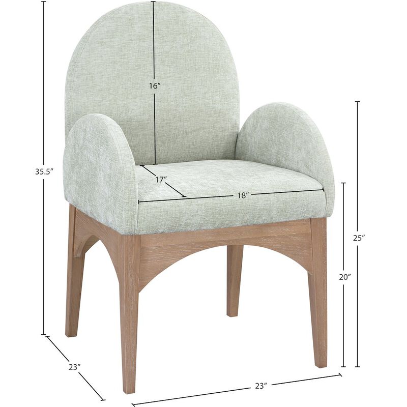Meridian Furniture Waldorf Mint Chenille Fabric Dining Chair