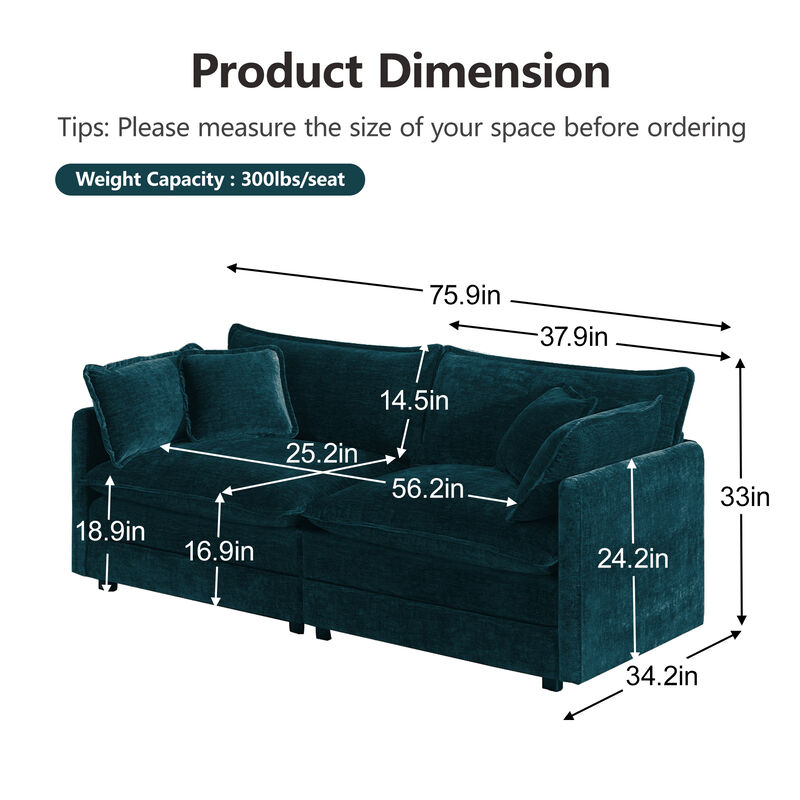 Tixpam Chenille Modular Sectional Sofa Set image number 8