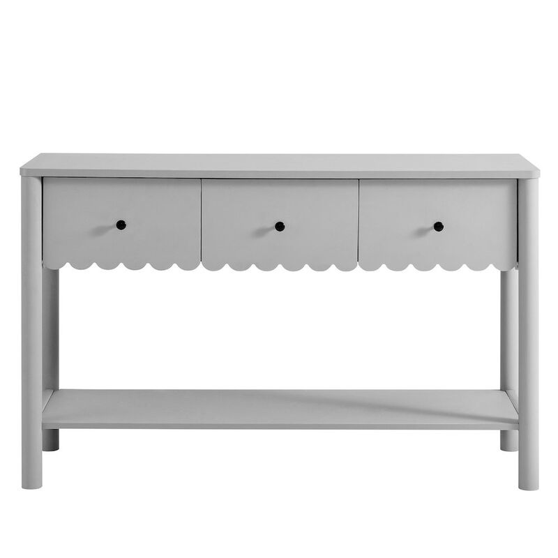 Emmeline 3-Drawer Scalloped Console Table image number 4