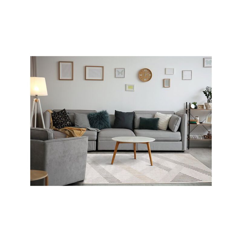 Novelle Home Washable Distressed Brown Cream Indoor Area Rug, 5'3 x 7'7 image number 5