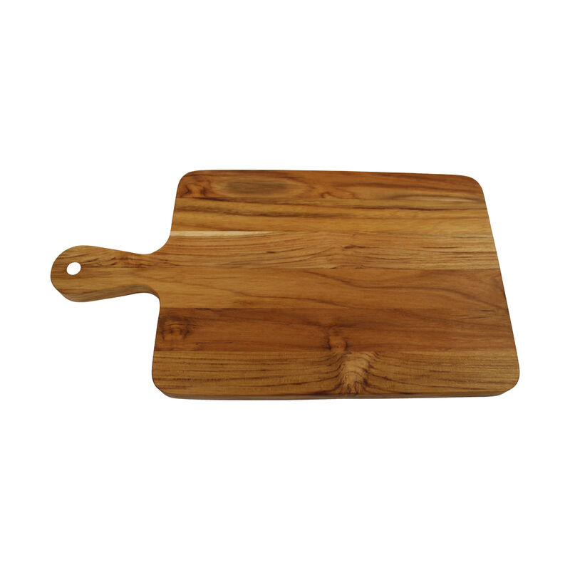 EcoDecors 15.5" x 8.5" Edge Grain FSC Teak Cutting Board with Handle