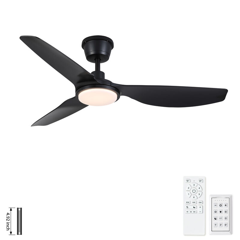 ELEMENT ACE 52 Inch Modern Outdoor Waterproof Ceiling Fan with Integrated Light and Ultra Quiet Energy Efficient Reversible DC Motor for Patio Garden Use image number 0