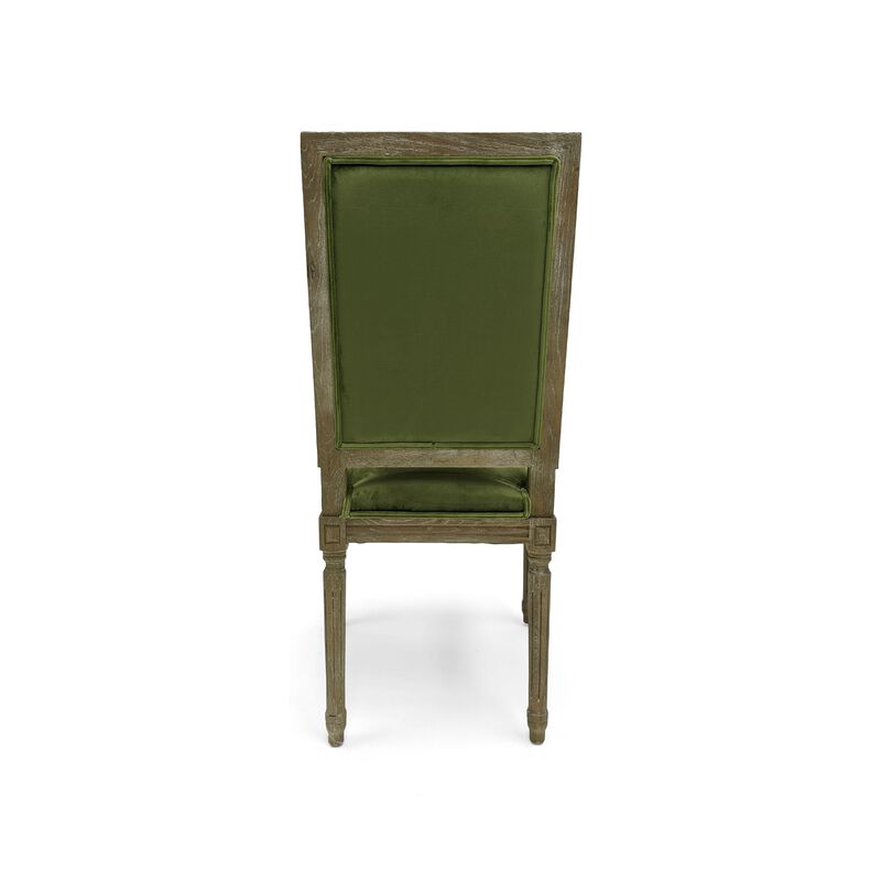Green Velvet Louis Side Chair image number 3