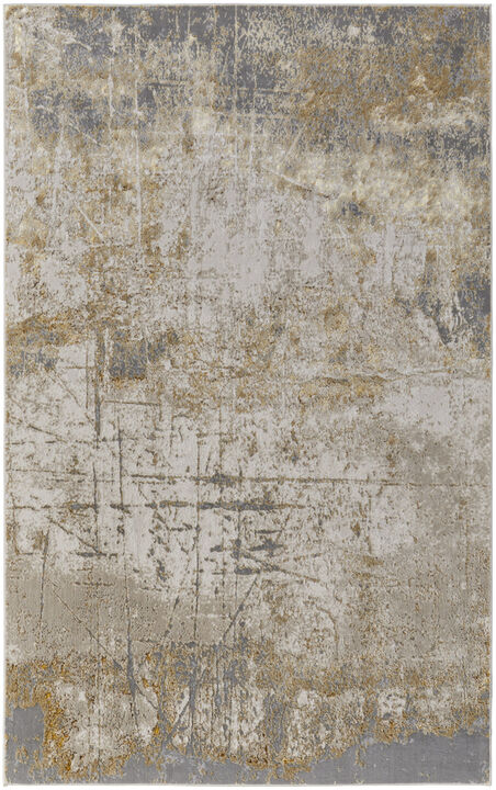 HomeRoots Abstract Power Loom Worn Faded Area Rug