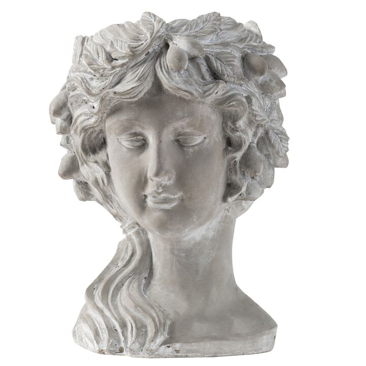 Clihome Outdoor Home Garden Decor Cement Bust Wall Planter