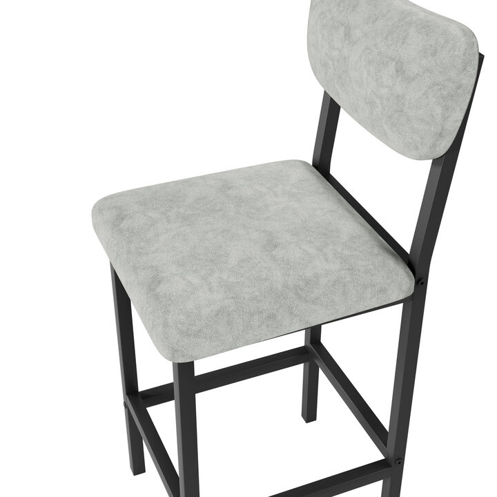 3-Piece Dining Table Set with 2 Upholstered Chairs, Compact Kitchen Table Set