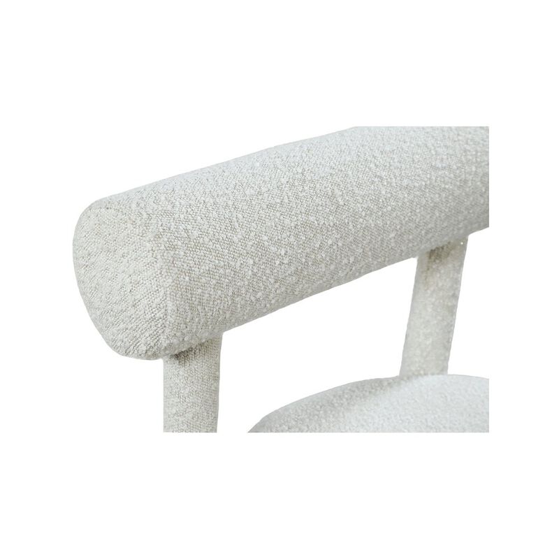 Meridian Furniture Parlor Cream Boucle Fabric Accent Chair
