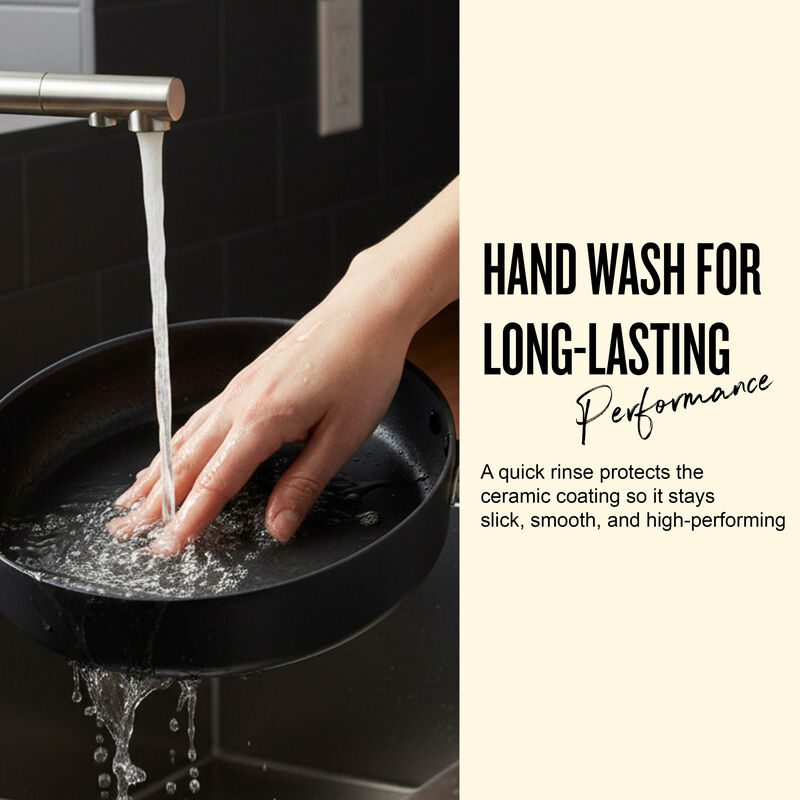 Alva Maestro Nonstick Ceramic Saute Pan with Glass Lid 4Qt. - Easy to Clean, Oven Safe and Made without PFAS, PFOA & PTFE - Induction and All Stovetop Compatible with Even Heat Distribution