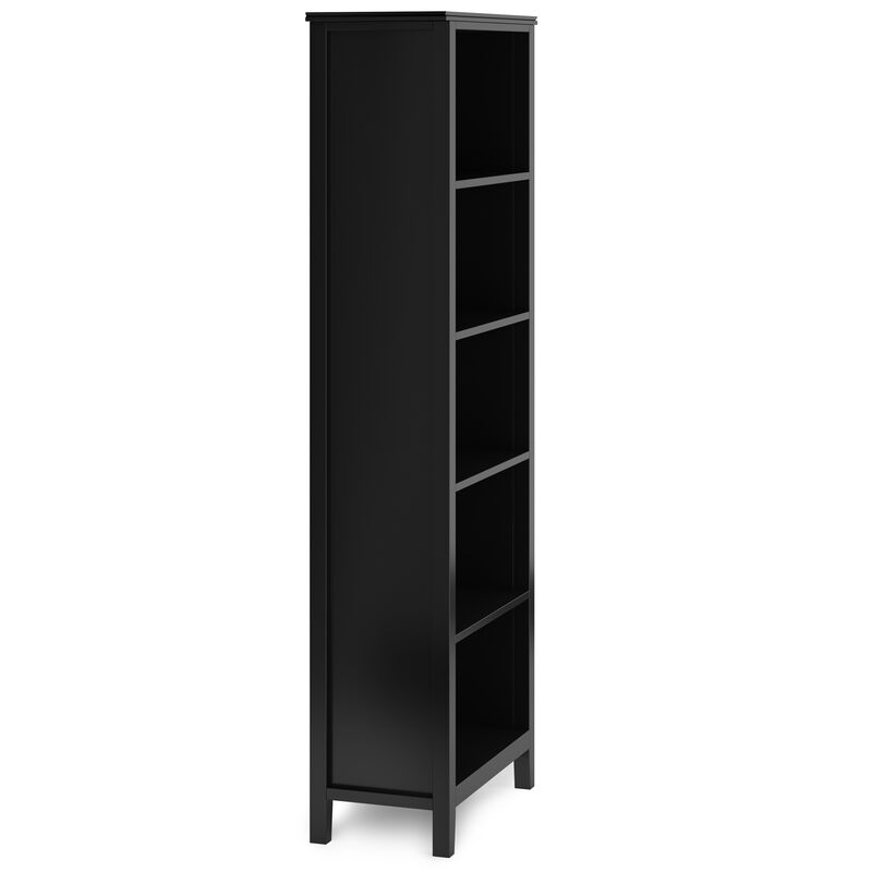 Artisan SOLID WOOD 72 inch x 26 inch Contemporary 5 Shelf Bookcase in Black