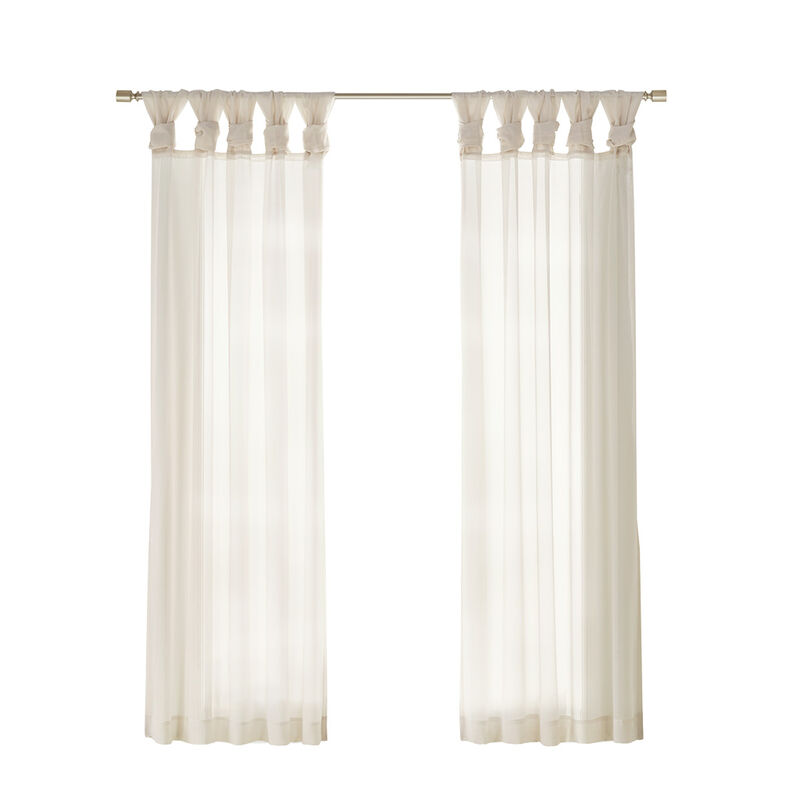Gracie Mills Anatole Twisted Tab Voile Sheer Window Pair