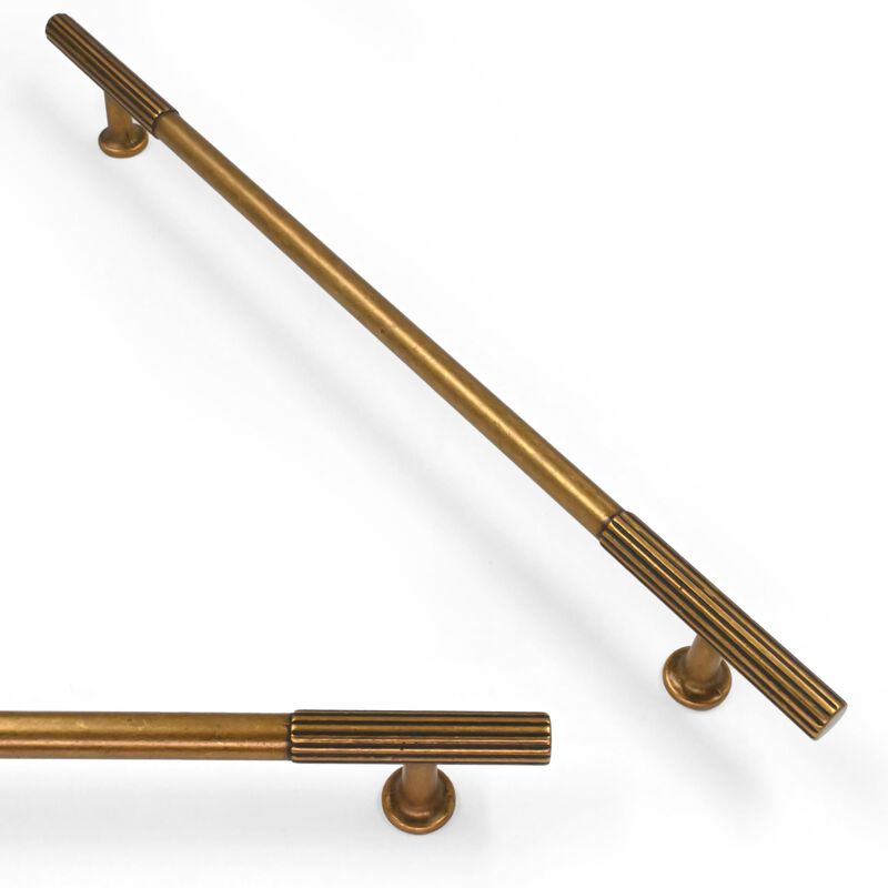 Talentedeco 10 Pack Antique Brass Cabinet Pulls 10 Inch(254mm) Kitchen Cabinet Handles Vintage Retro Cabinet Hardware for Drawer