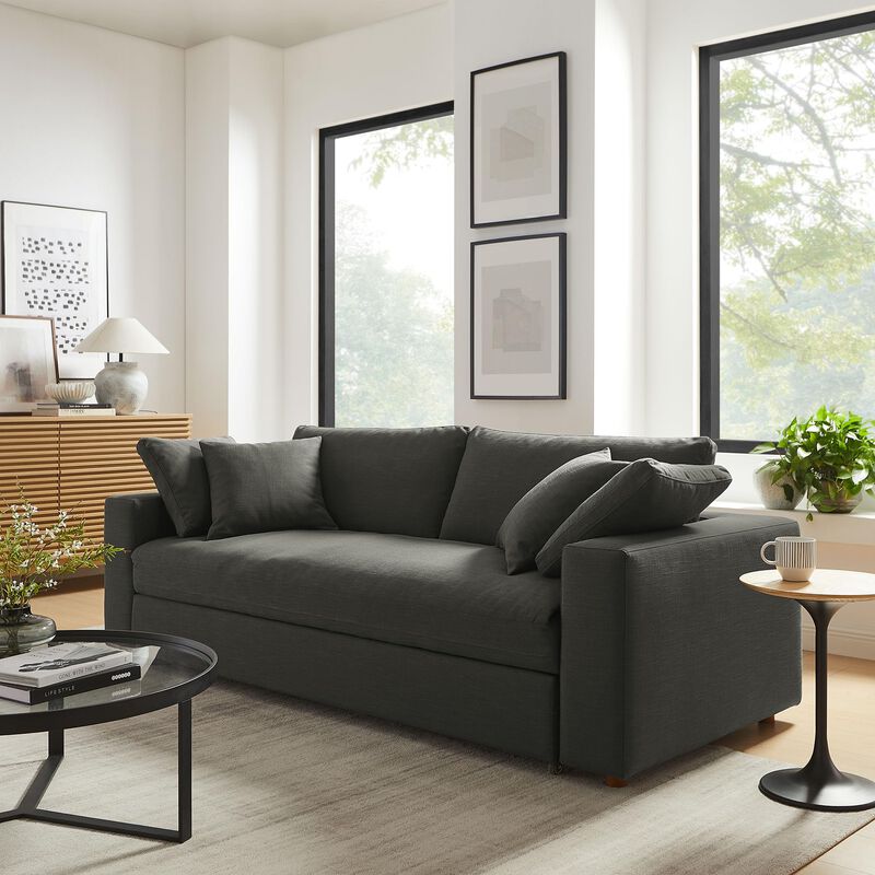 Modway Commix Down Filled Fabric Sleeper Sofa in Gray image number 1