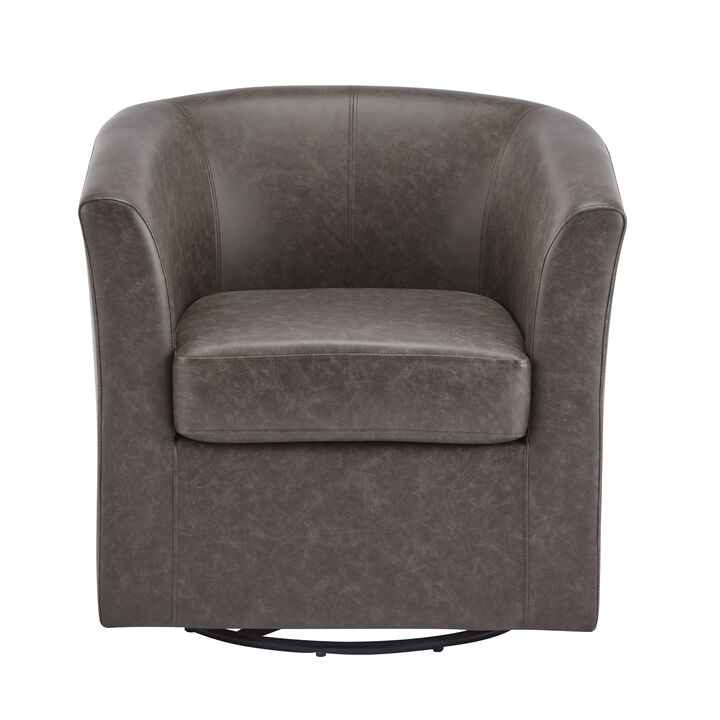 Christopher Knight Home Elio Contemporary Faux Leather Upholstered Swivel Club Chair