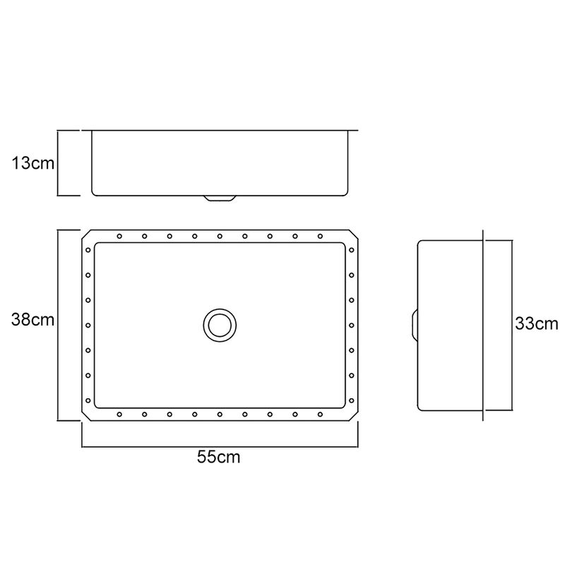 Rectangular Bathroom Basin Stainless Steel Vessel Sink Bowl with Pop Up Drain