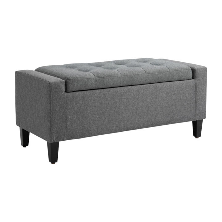 Entryway Storage Bench, Sturdy Wooden Seat with Concealed Compartment for Home Organization