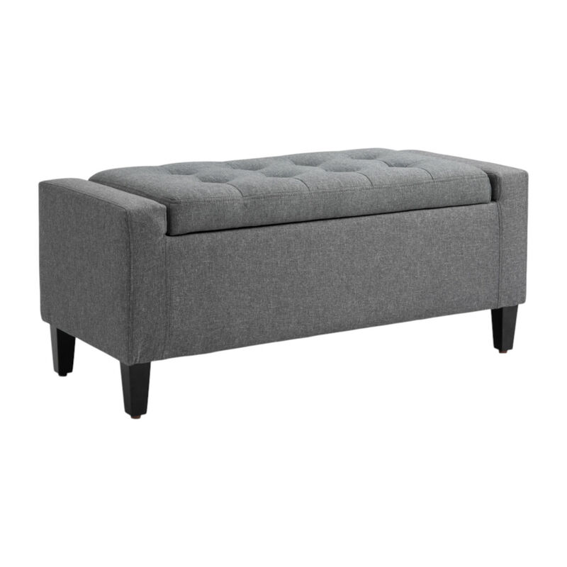 Entryway Storage Bench, Sturdy Wooden Seat with Concealed Compartment for Home Organization