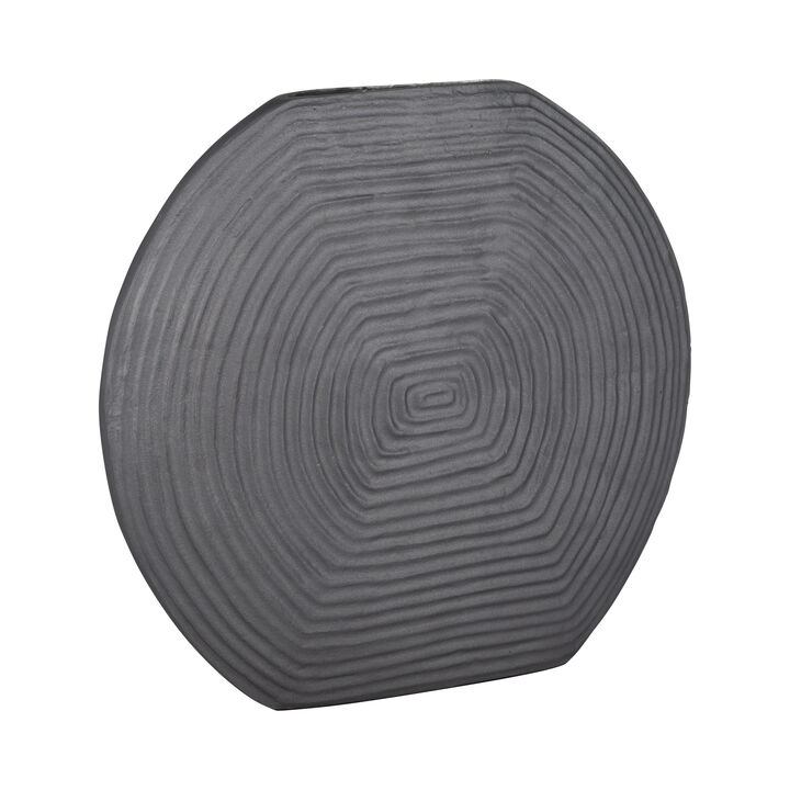 Metal Swirl Pattern Vase, Grey