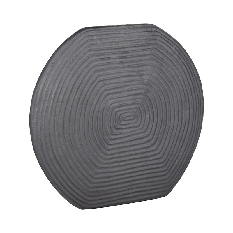 Metal Swirl Pattern Vase, Grey image number 1