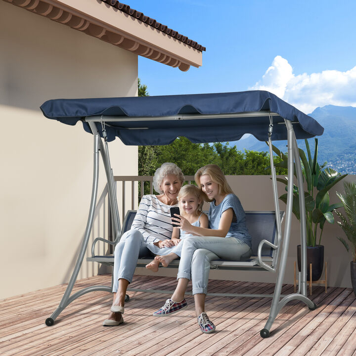 Hivvago 3-Seat Outdoor Porch Swing with Canopy