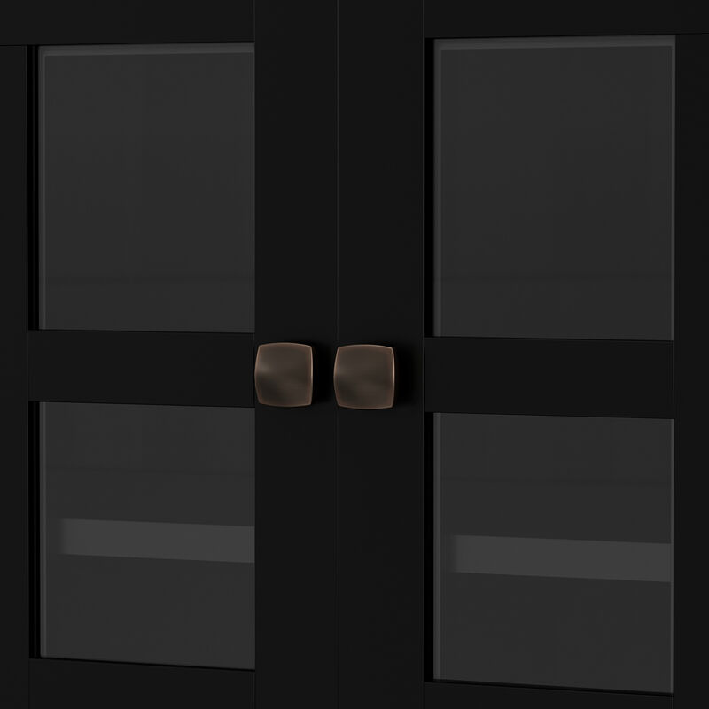 Acadian SOLID WOOD 36 inch Wide Transitional Entryway Hallway Storage Cabinet in Black